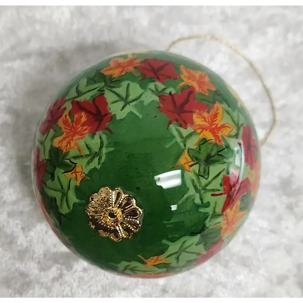 Li Bien Mouthblown Glass Hand Painted Ornament